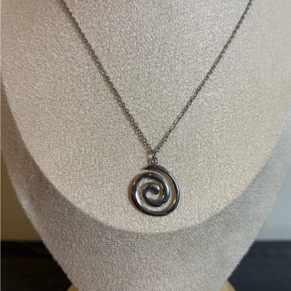 Handmade Silver Swirl Necklace | Waterproof & Tarnish Resistant